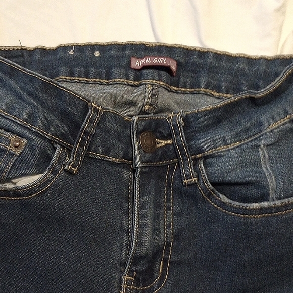 April Girl Distressed Denim Jeans-W 24 x L 28 - Picture 3 of 7